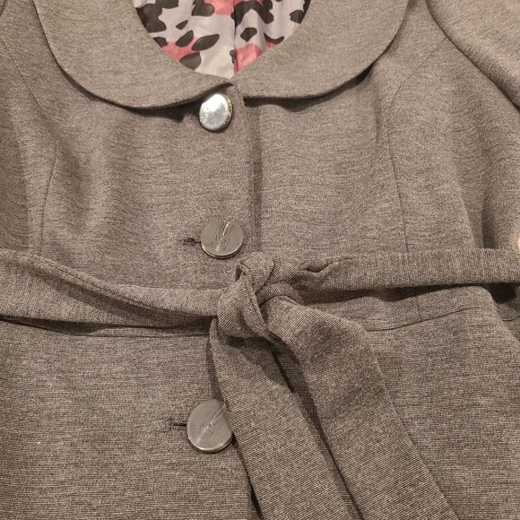 Sandro Sportswear Gray Belted Short Jacket Women's Size S - Picture 5 of 9